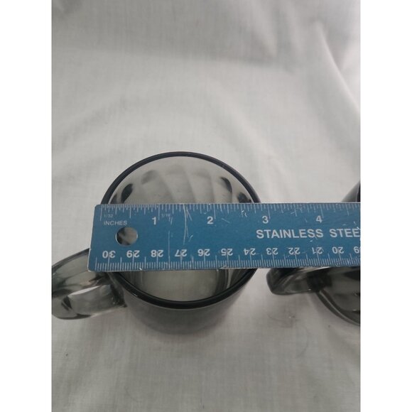 Pair of Vintage Libbey Smoke Gray Swirl Glass 7" Plate & Mug Lunch Dessert - Picture 7 of 11